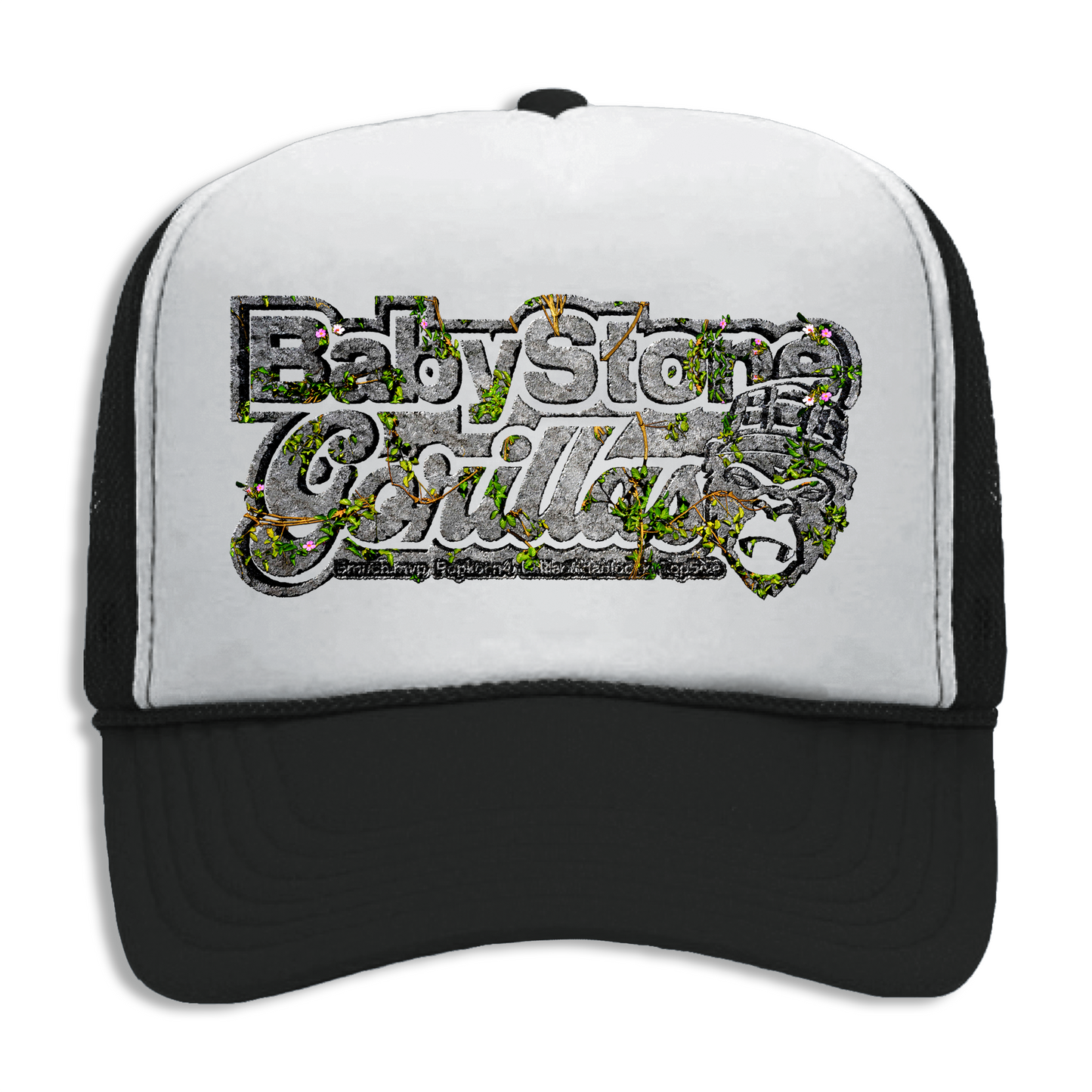 BSG Stone Logo Trucker Hat - Black/White