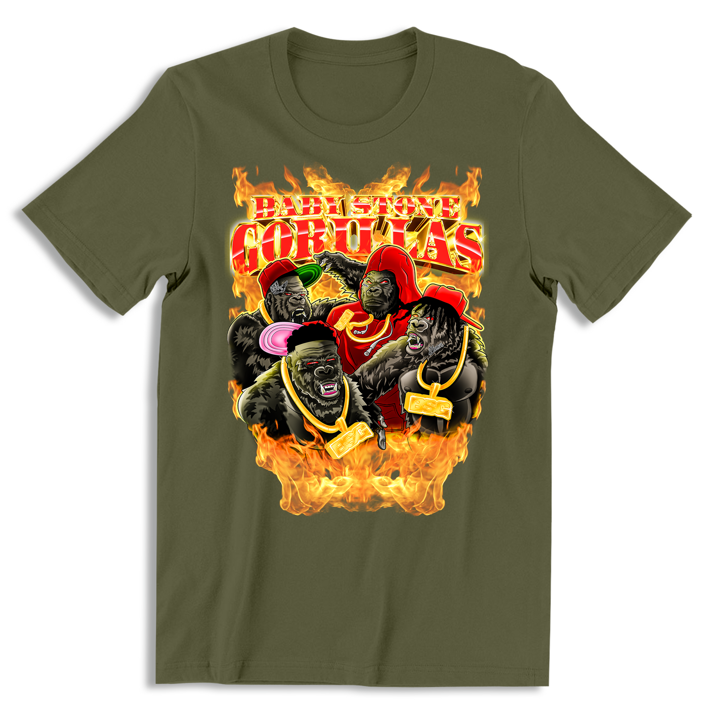 BSG Flame Tee - Forest Green