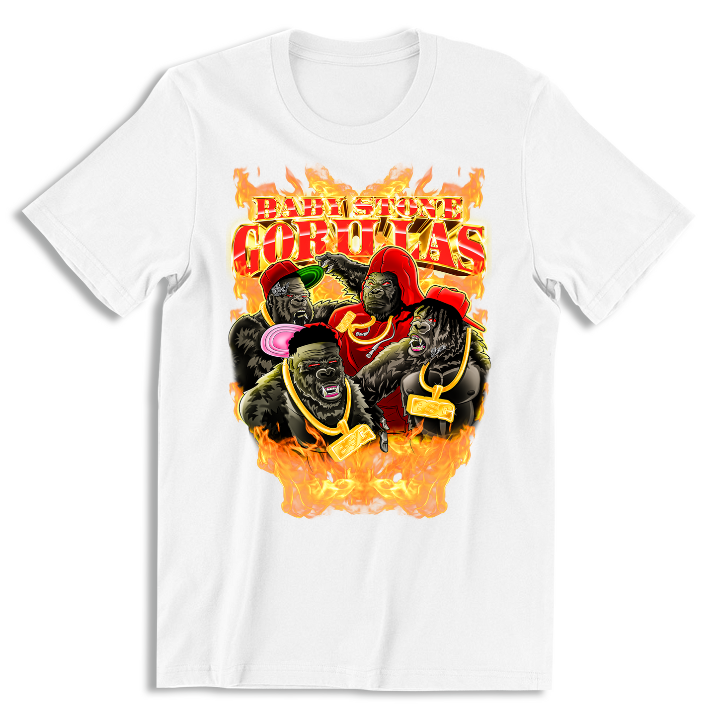 BSG Flame Tee - White